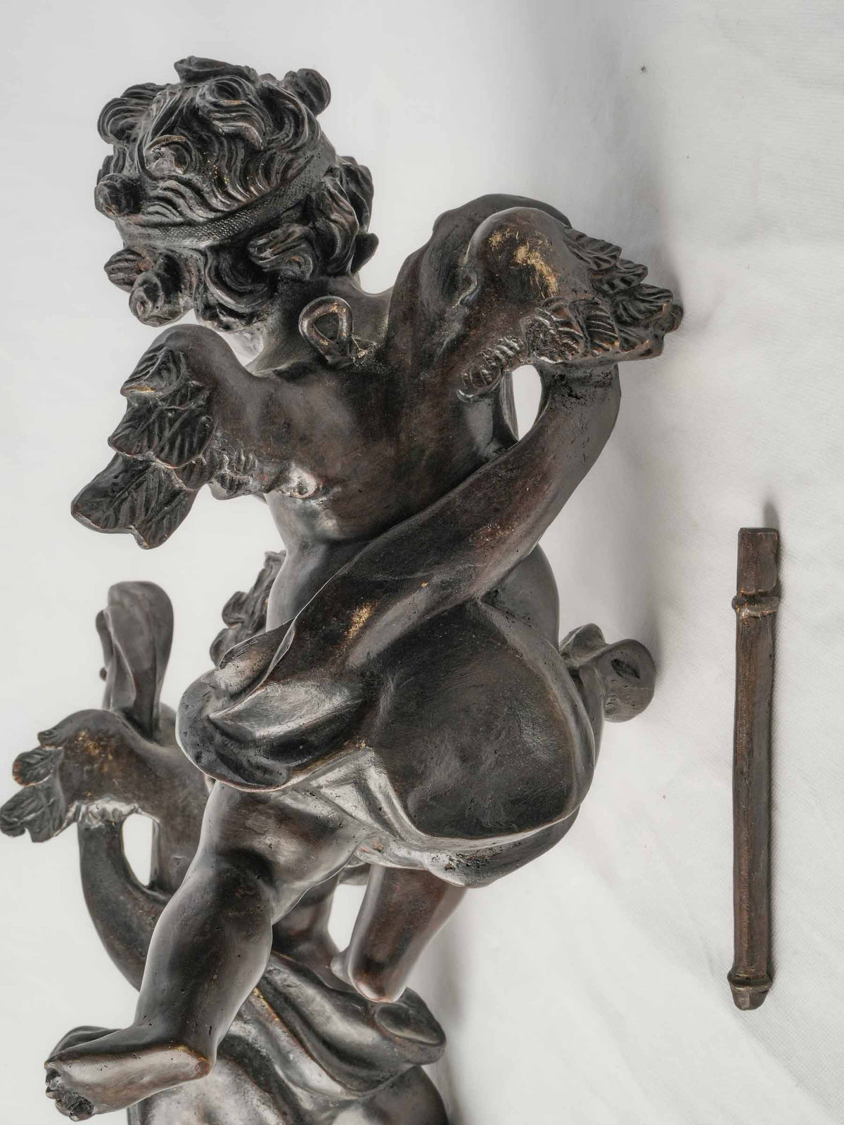 Pair of 19th-Century Bronze Cherubs, After Carpeaux, w/ Generous Bronze Casting - 16¼"
