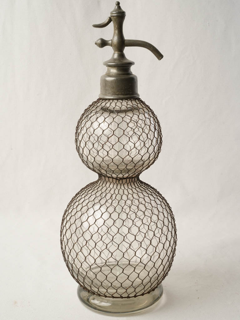 Hand-blown textured glass soda siphon