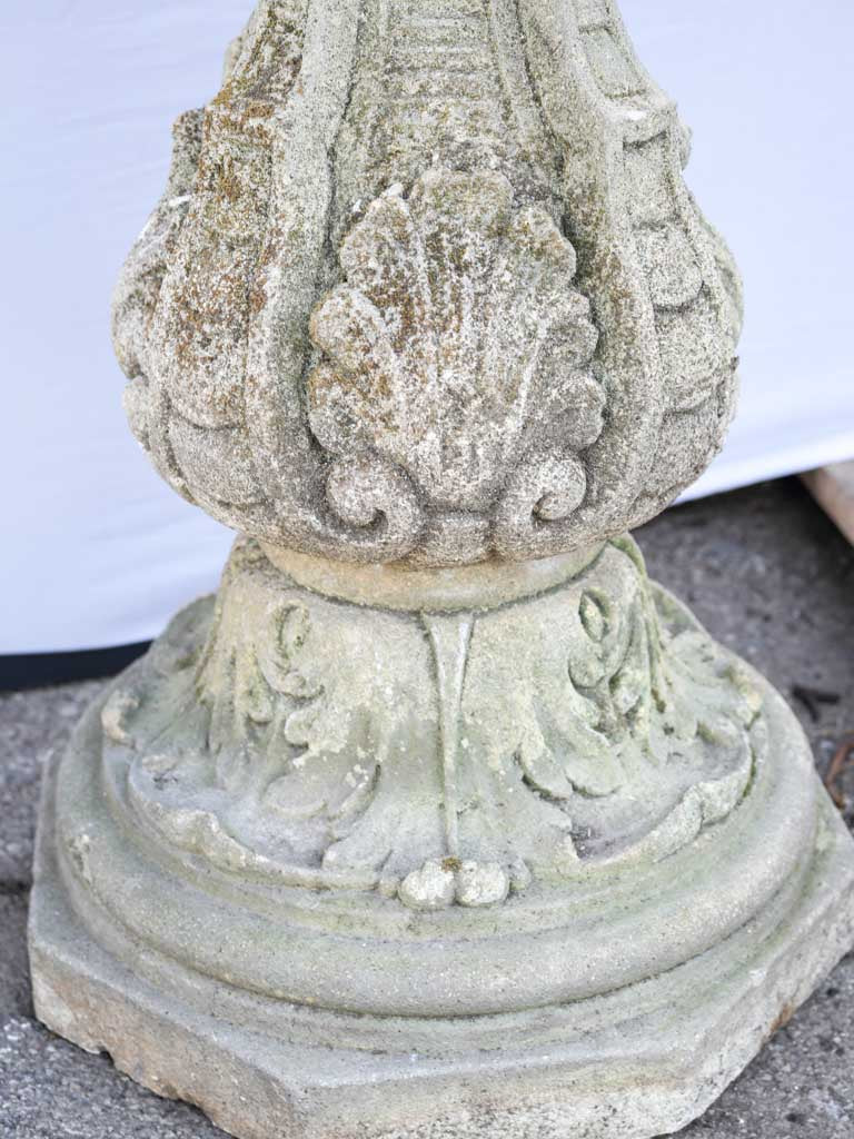 Natural patina birdbath art piece