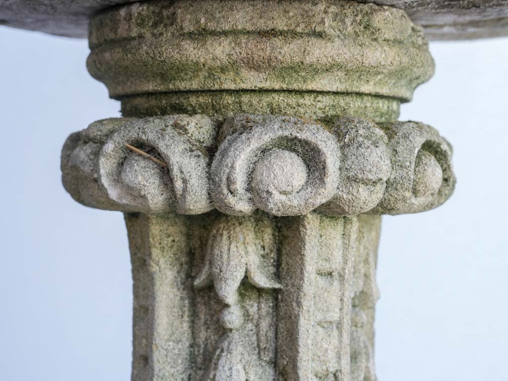 Historic-inspired stone birdbath feature