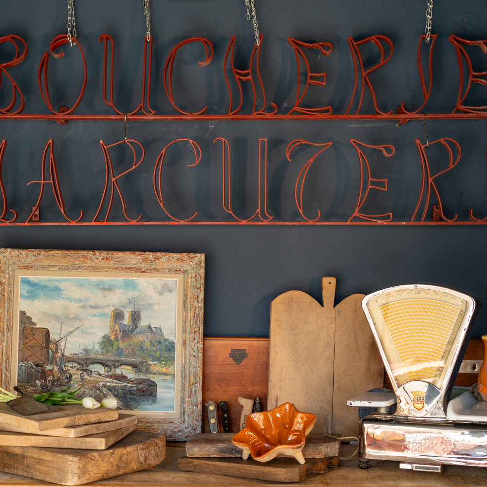 Well-loved, hefty French wooden board