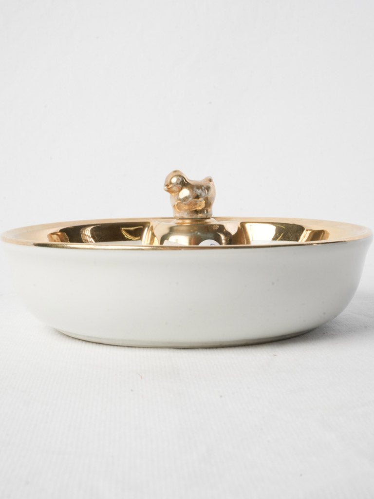 Antique gilt brass stopper dish
