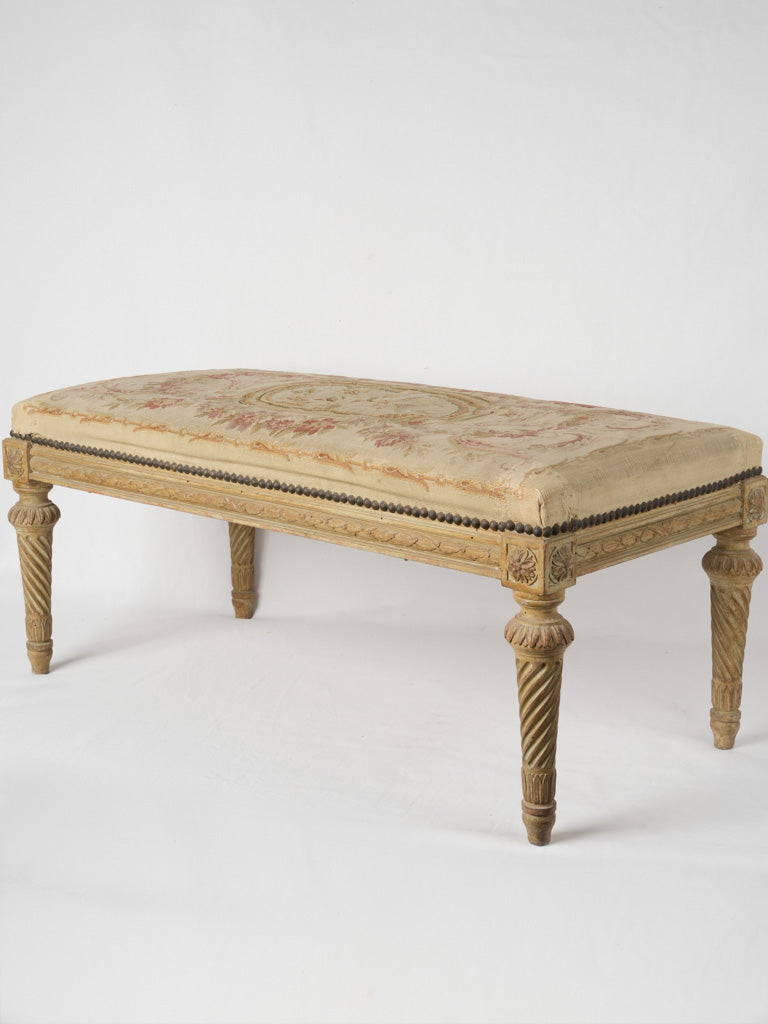Vintage Louis XVI cross-stitch bench