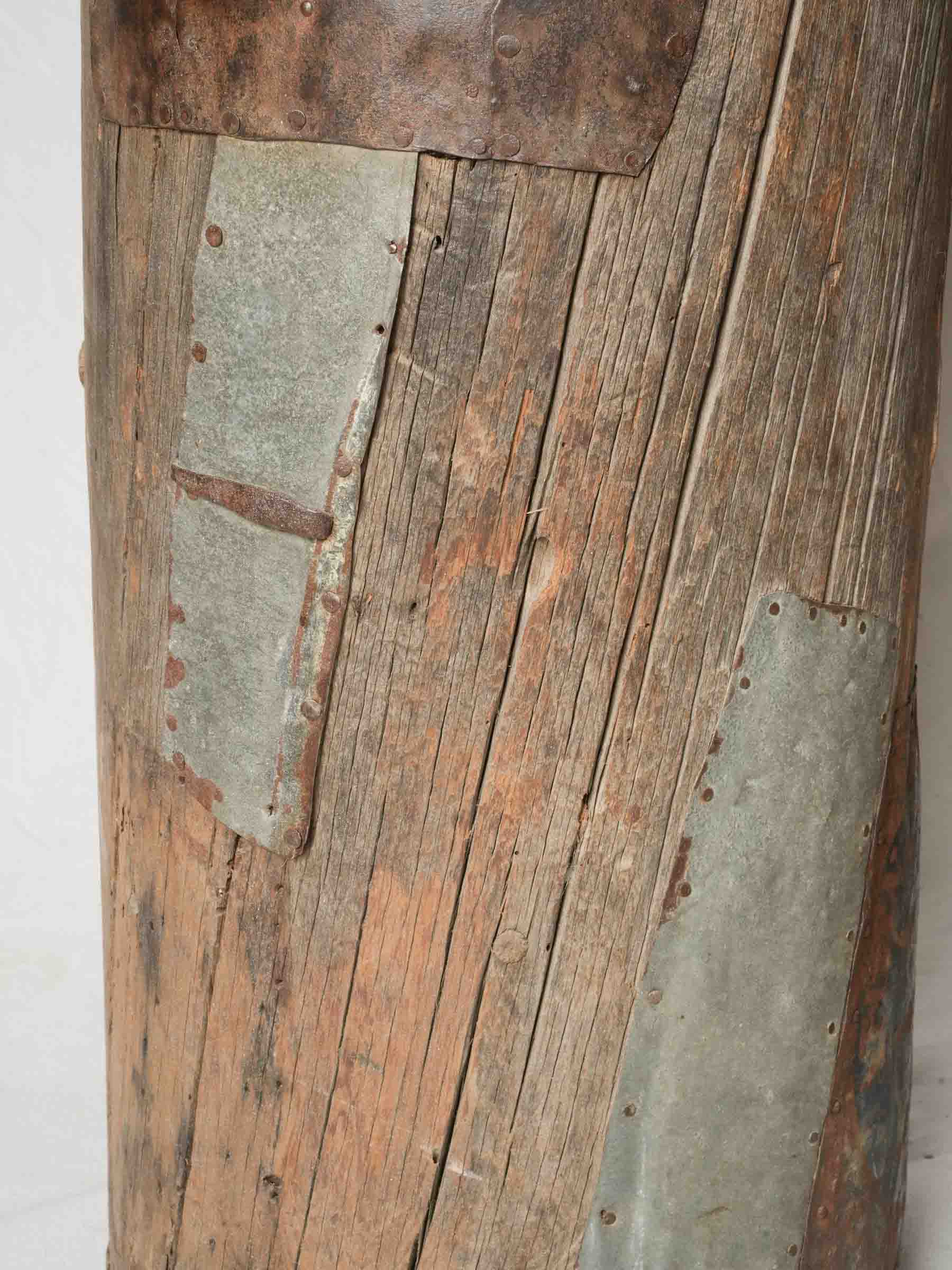 Pair of Repurposed Cévennes Trunk Beehives with Stone Roofs - 31"
