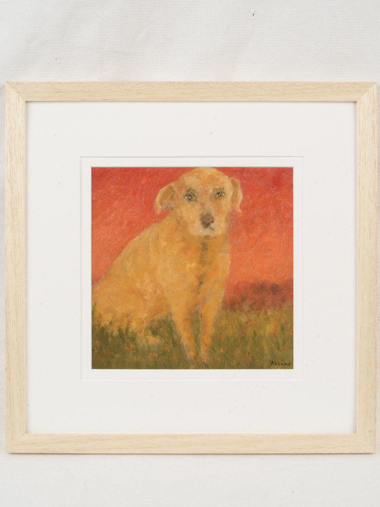 Small Contemporary Painting By Karibou - Lettre à Niels (A letter to Niels) - 15" x 15"