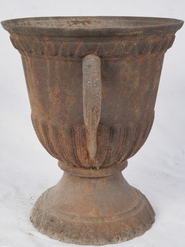 Rustic dolphin-handled urn