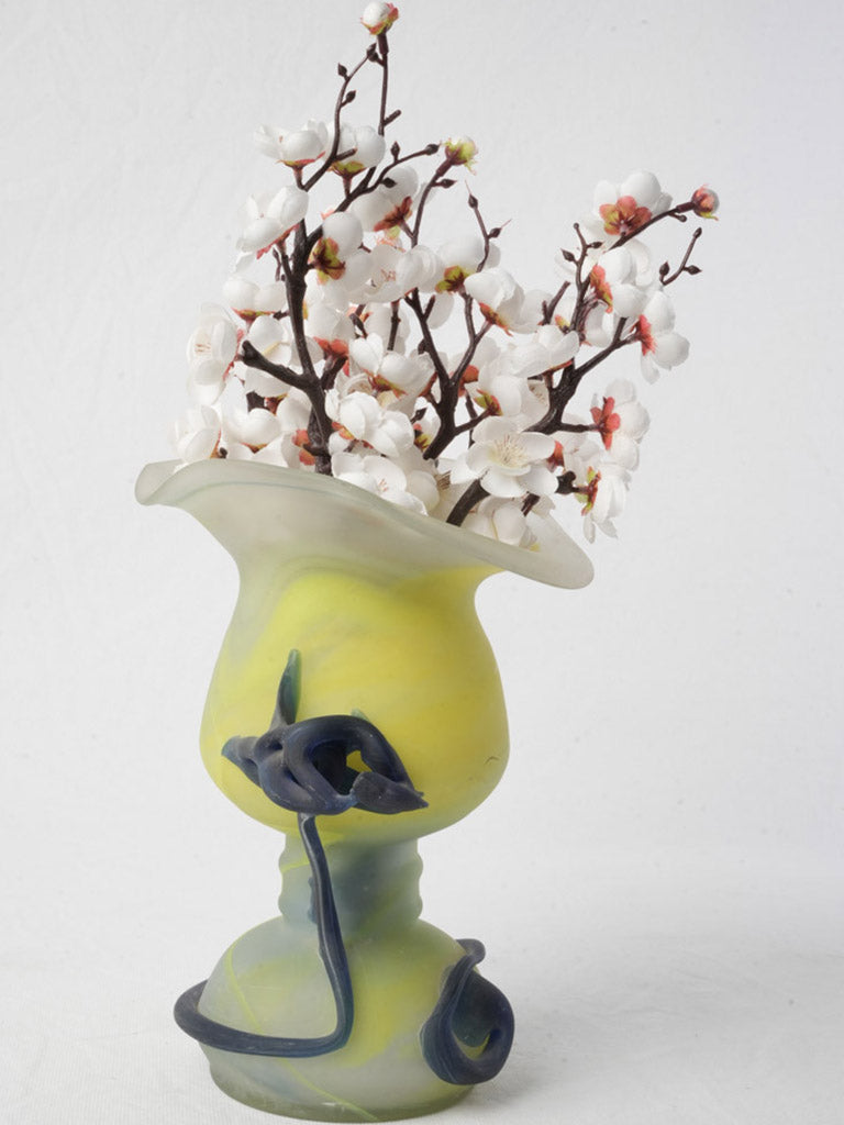 Translucent satin finish glass vase