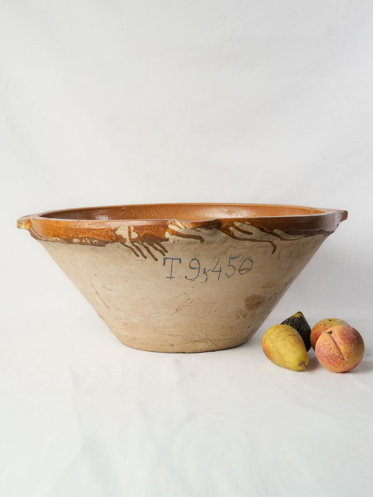 Very Large Artisanal Tian Bowl with Honey-Ochre Glaze - 24½"