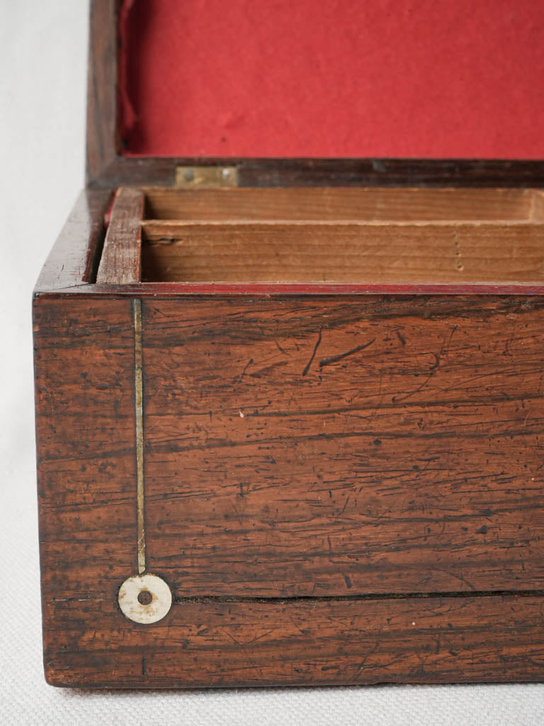 Stylish red fabric-lined box