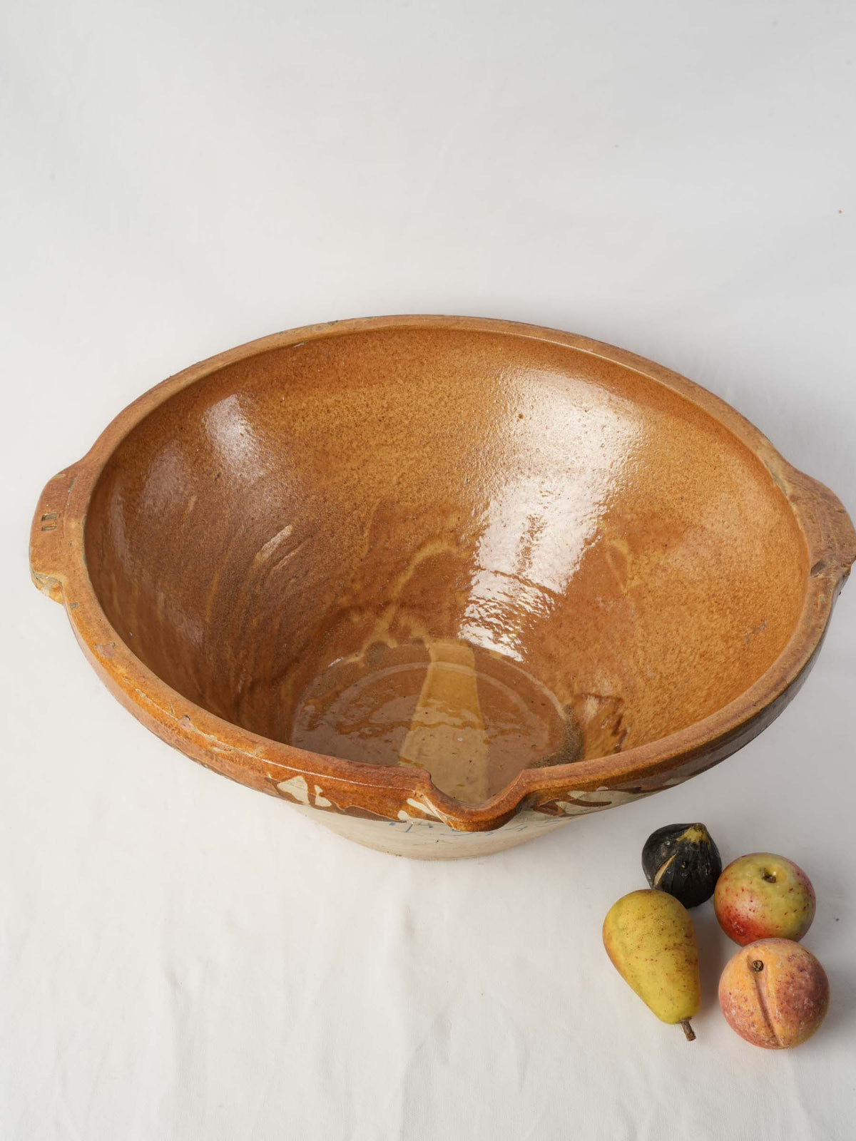 Very Large Artisanal Tian Bowl with Honey-Ochre Glaze - 24½"