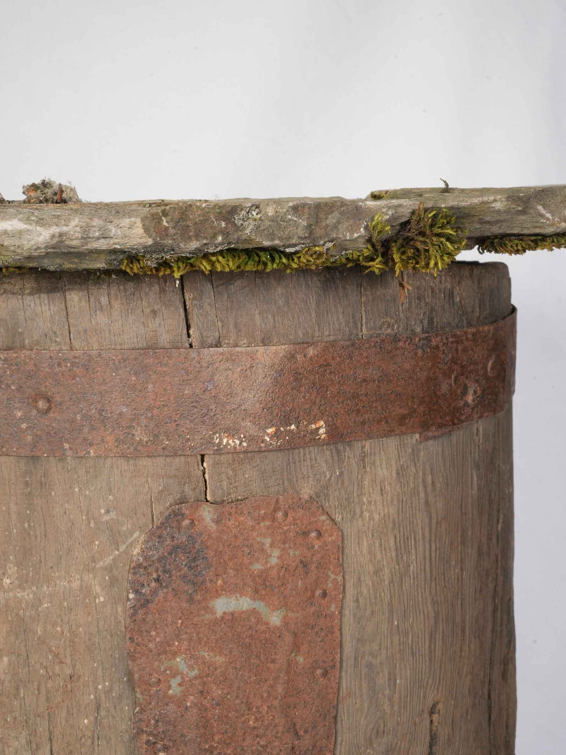 Pair of Repurposed Cévennes Trunk Beehives with Stone Roofs - 31"