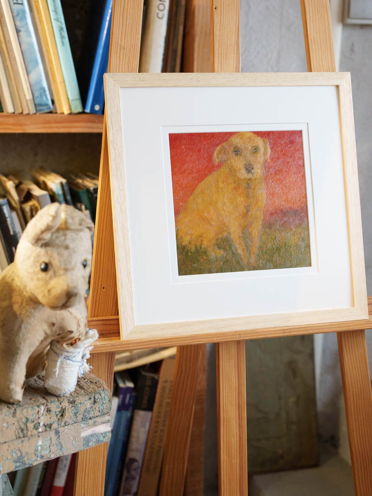 Small Contemporary Painting By Karibou - Lettre à Niels (A letter to Niels) - 15" x 15"