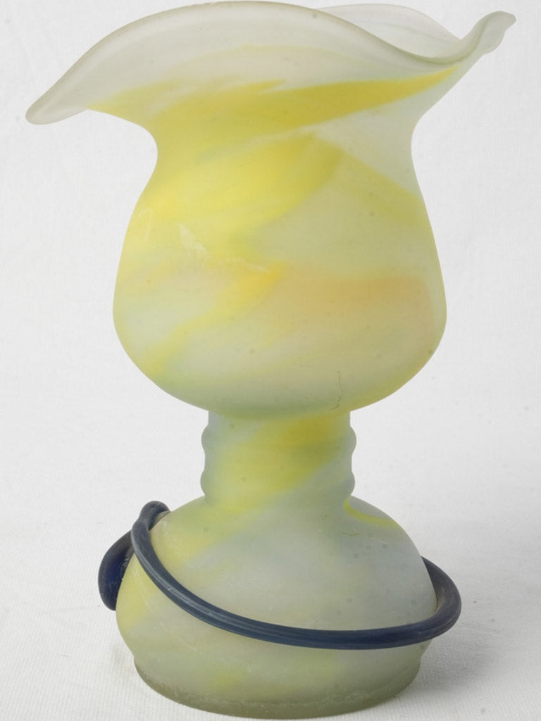 Sculptural tendrils vintage glass vase