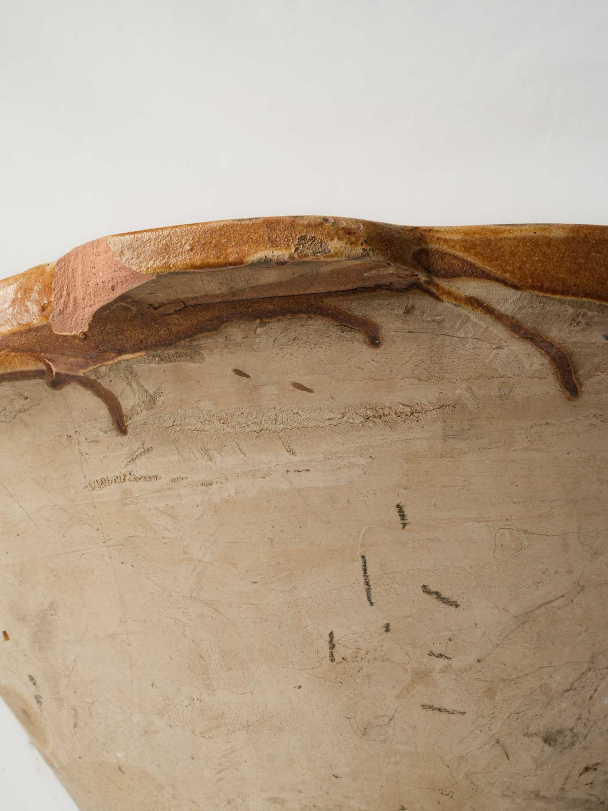 Very Large Artisanal Tian Bowl with Honey-Ochre Glaze - 24½"