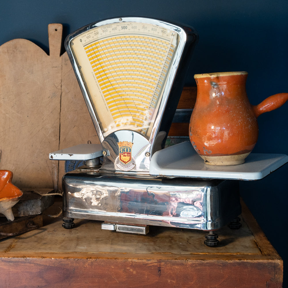 Original French chrome butchery scale
