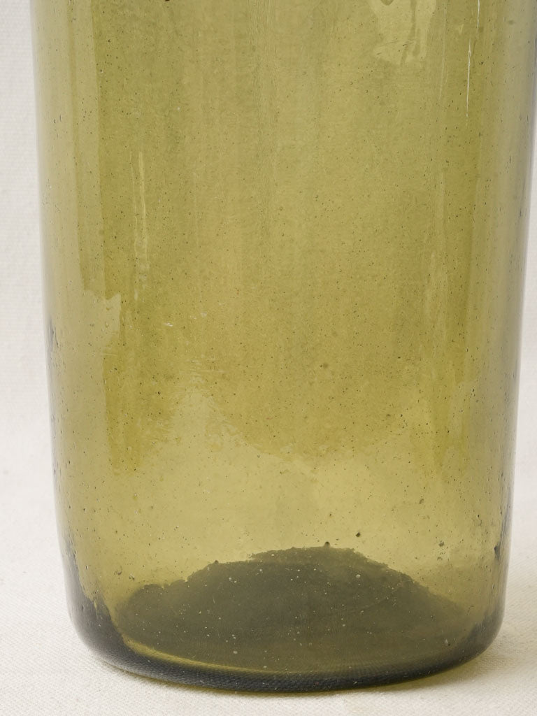 Early 20th-Century French Blown-Glass Bottle in Olive Hue - 14½"