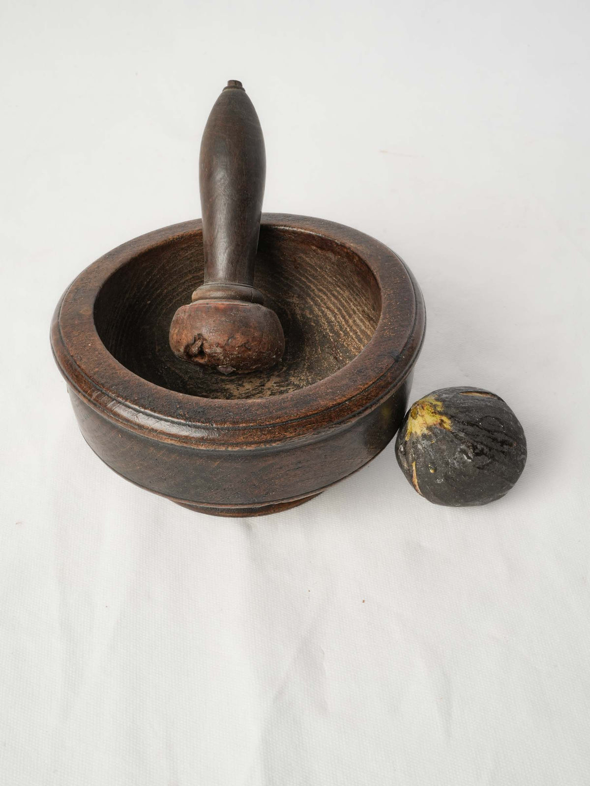Antique Rustic French Mortar & Pestle Set - 3½" x 7½"