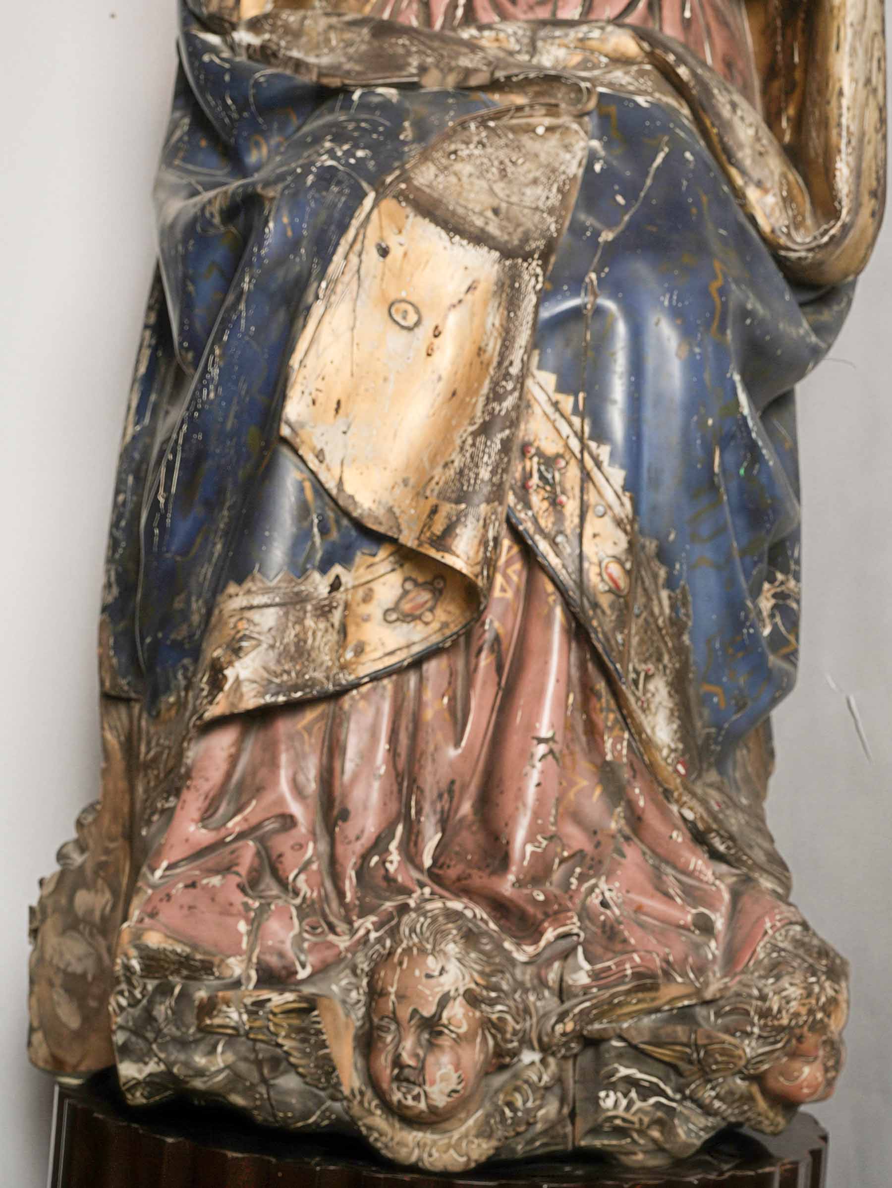 Monumental Carved and Polychromed Figure of Saint Veronica, Circa 1600 - 59"