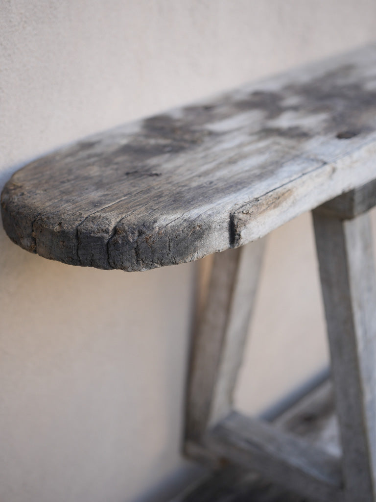 Charming, aged French oak guinguette benches