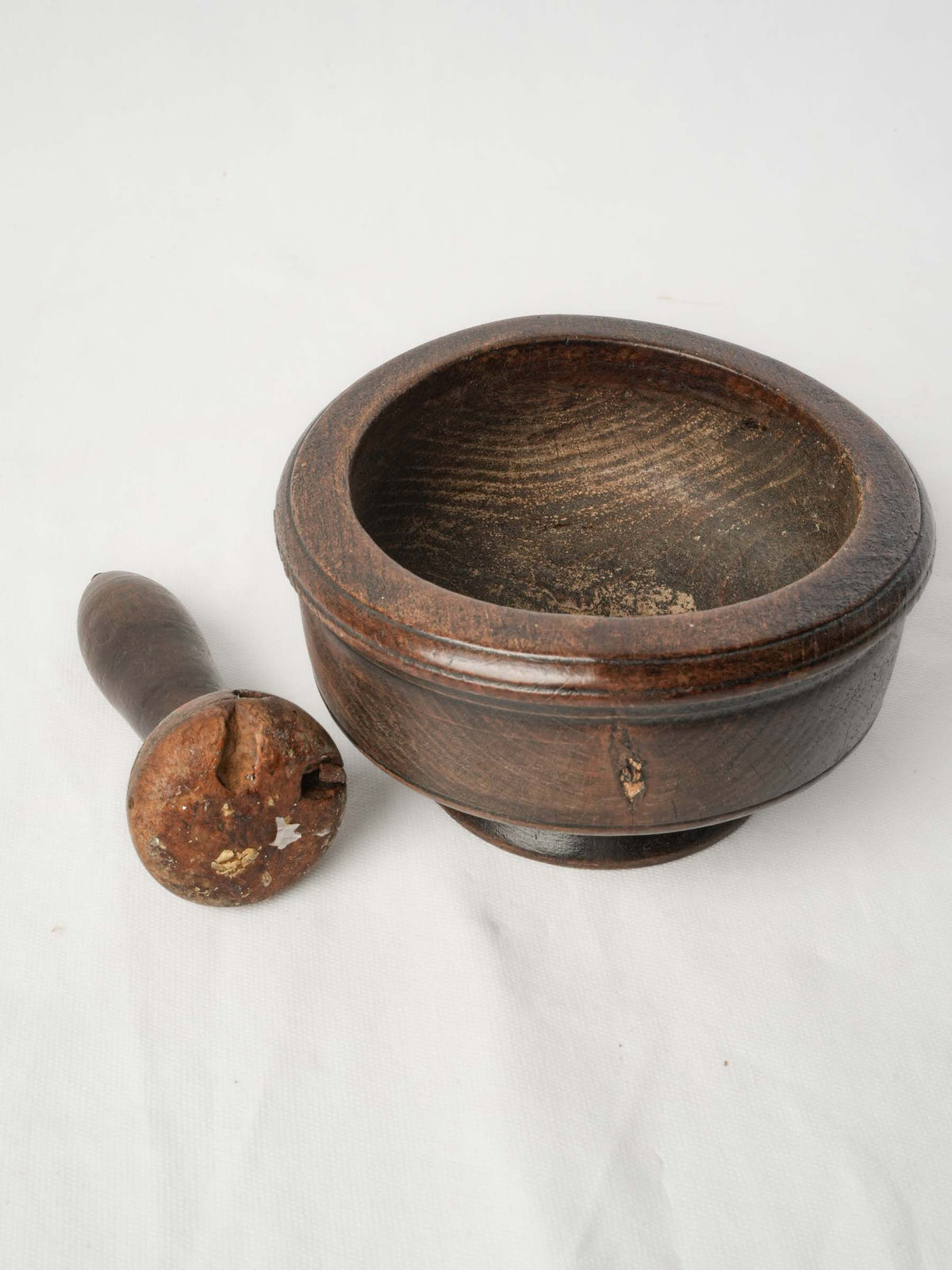 Antique Rustic French Mortar & Pestle Set - 3½" x 7½"