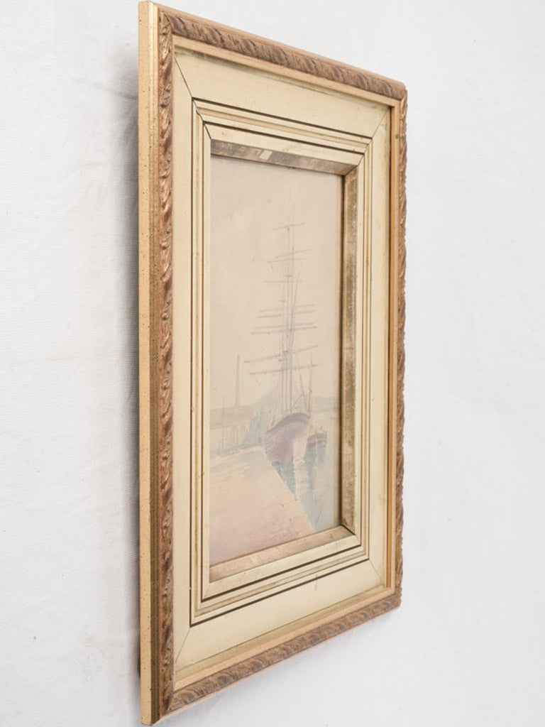 Slate blue sepia watercolor artwork