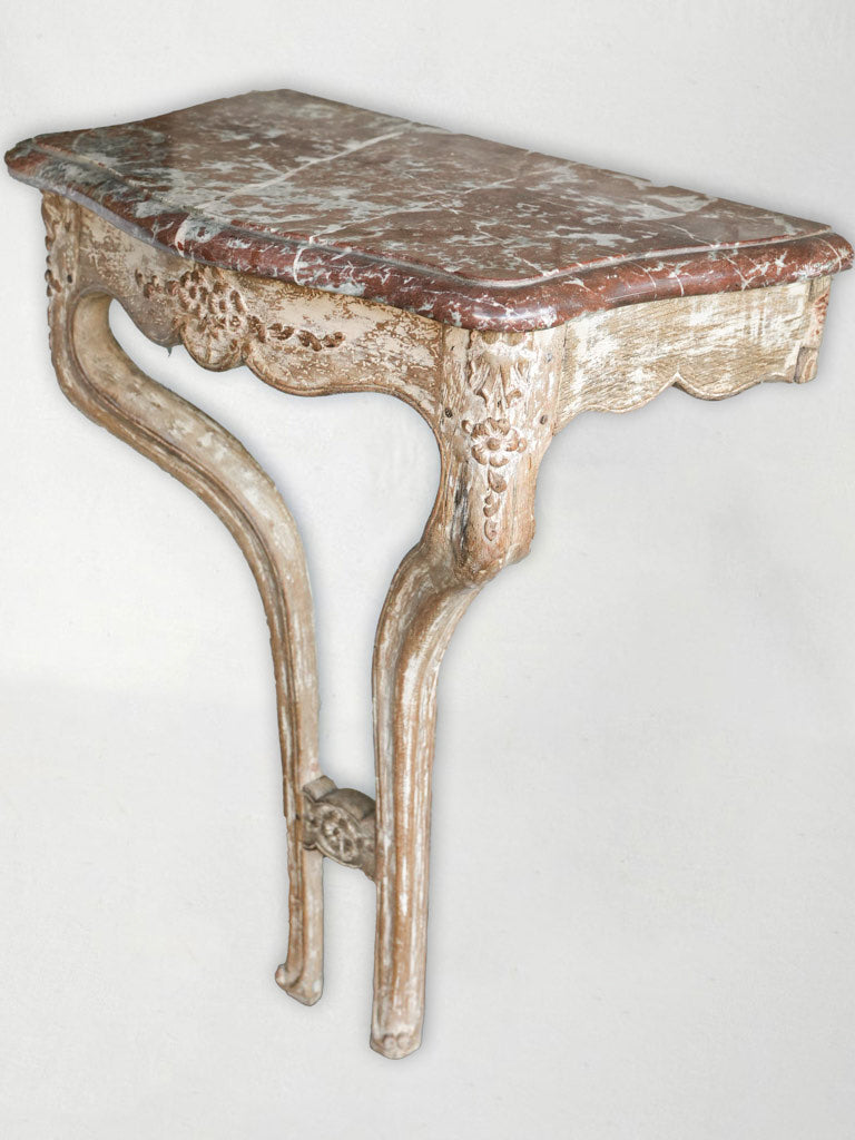 Petite 18th-Century French Console w/ Red Marble Top - 31½" x 25¼"