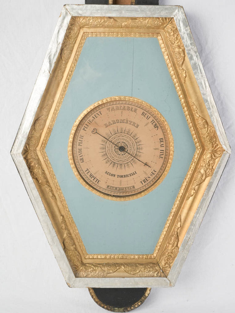 Refined hexagonal glazed barometer case