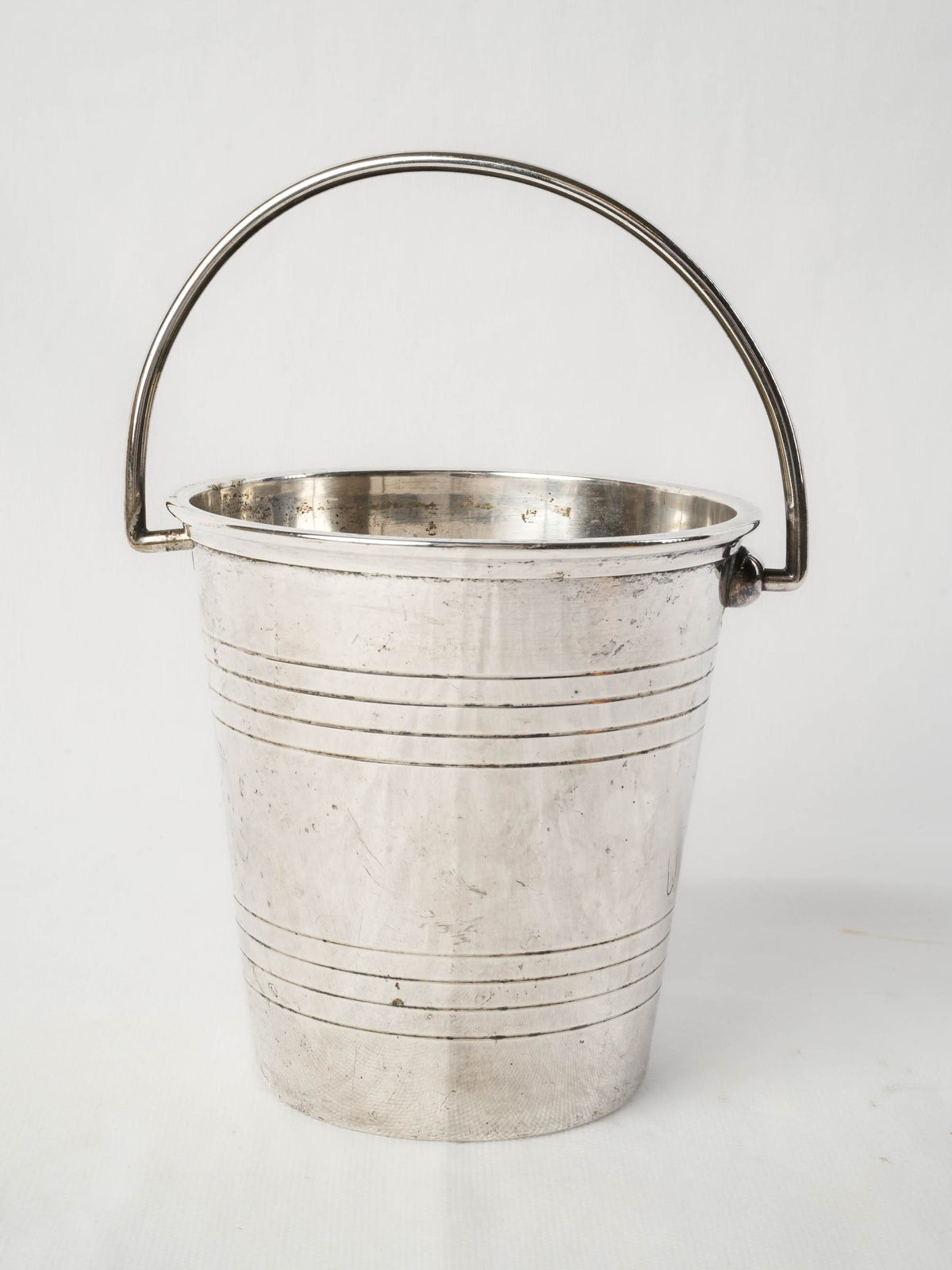 French Mid-20th-Century Silvered-Metal Ice Bucket - 5"