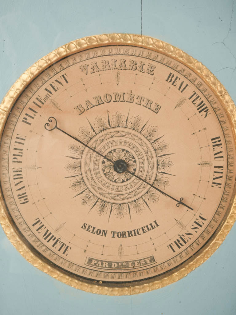 Ebonized wooden backboard barometer