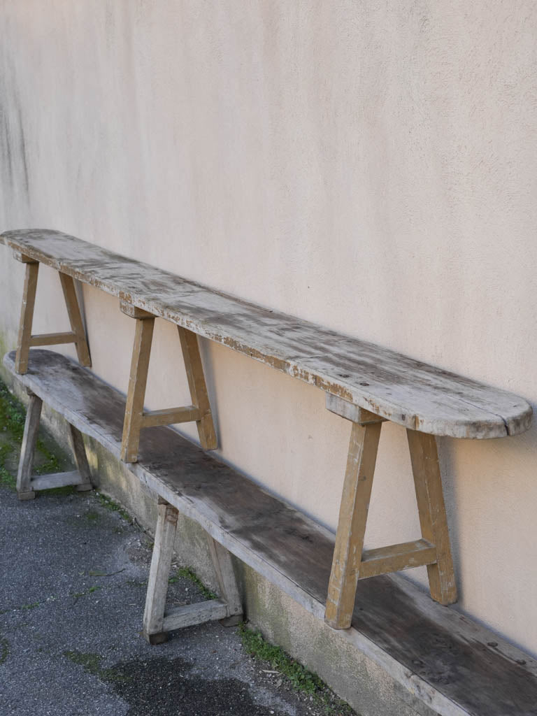 Parisian, Faded Orange Leg Bench