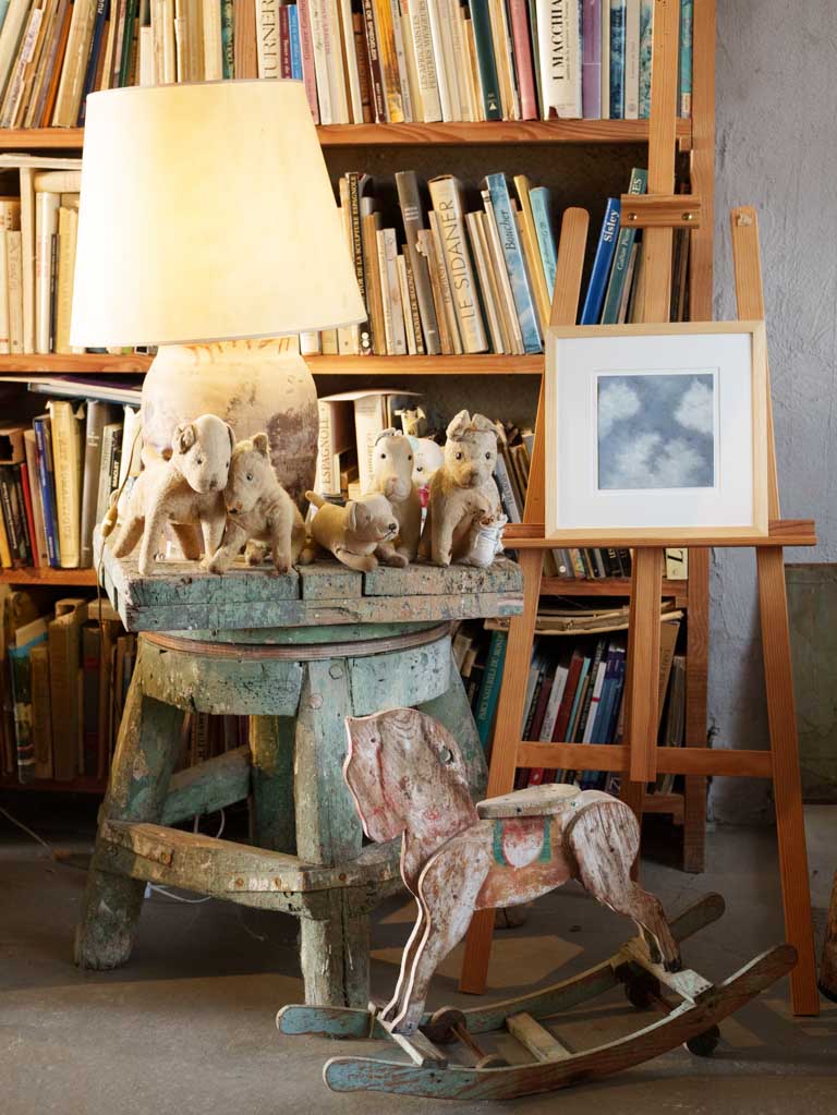 Whimsical cat cloud artwork