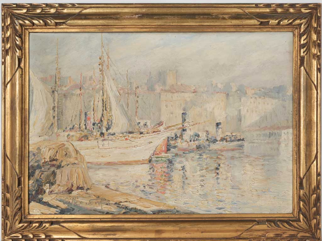 Antique Louis Labrot Font seascape artwork