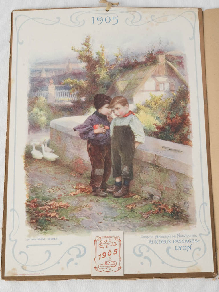 1905 Belle Époque Advertising Calendar for a Department Store in Lyon – 17¾"