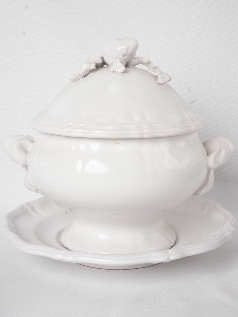 Rare white ceramic French soup tureen