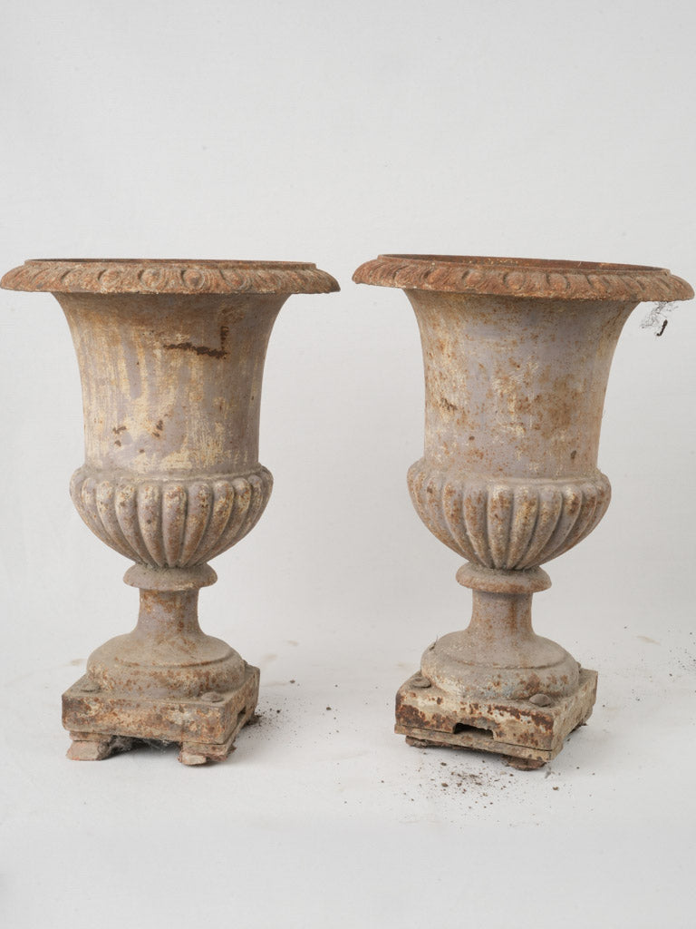 Antique cast iron Medici urns