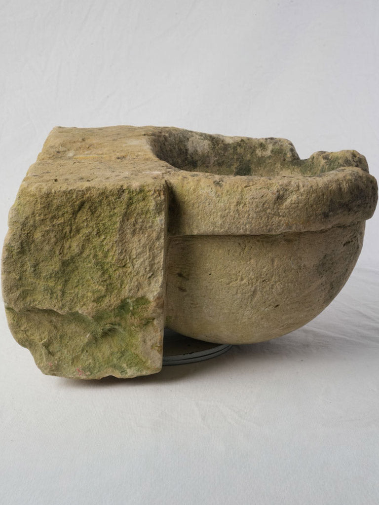 Traditional Provençal devotional limestone basin