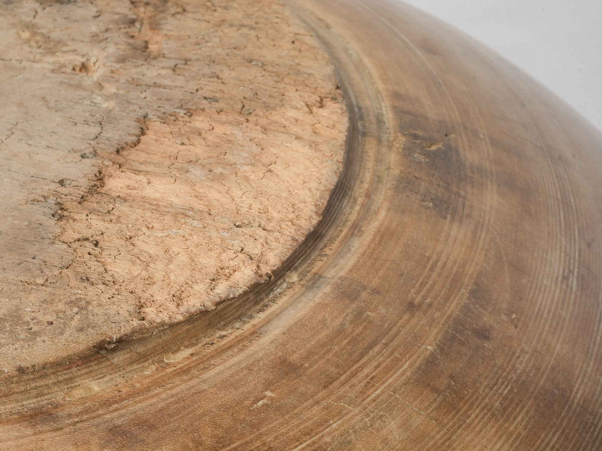 Set of Two of Large Antique Hand-Turned Sycamore Mixing Bowls - 17¾"