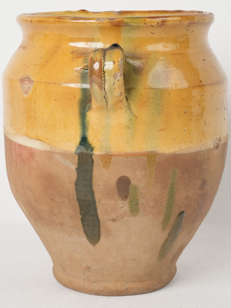 Elegant aged ocher glazed pot