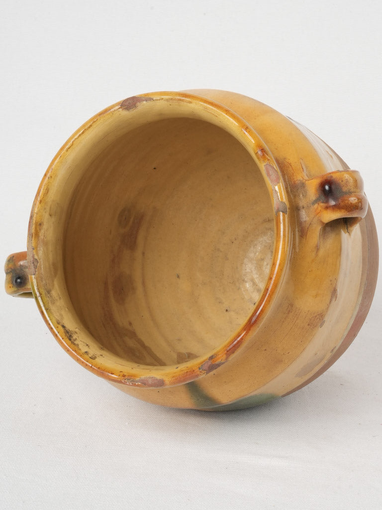 Vintage ocher glazed confit jar