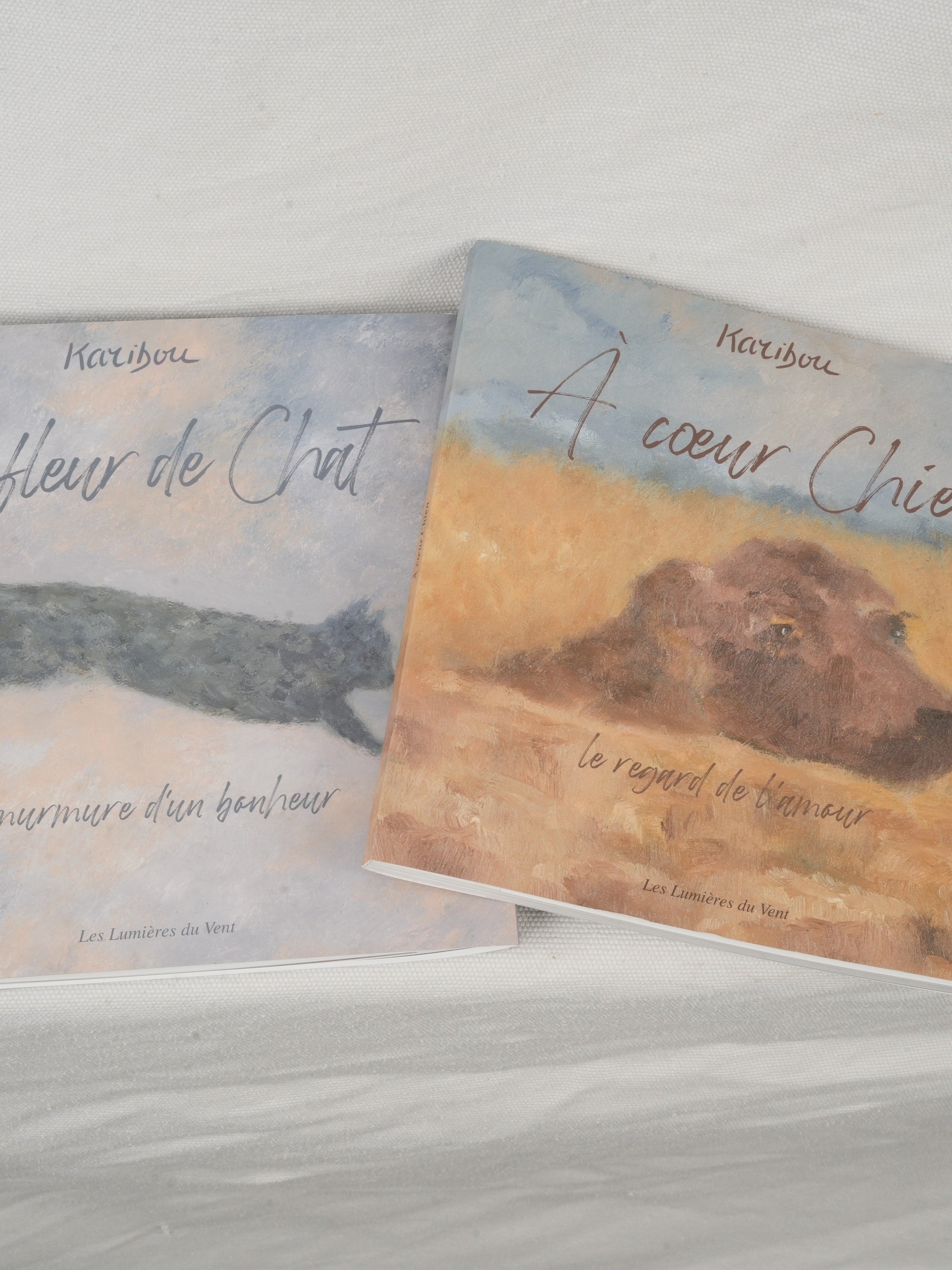 Set of 2 Books By Karibou - A Fleur de Chat and A Coeur Chien