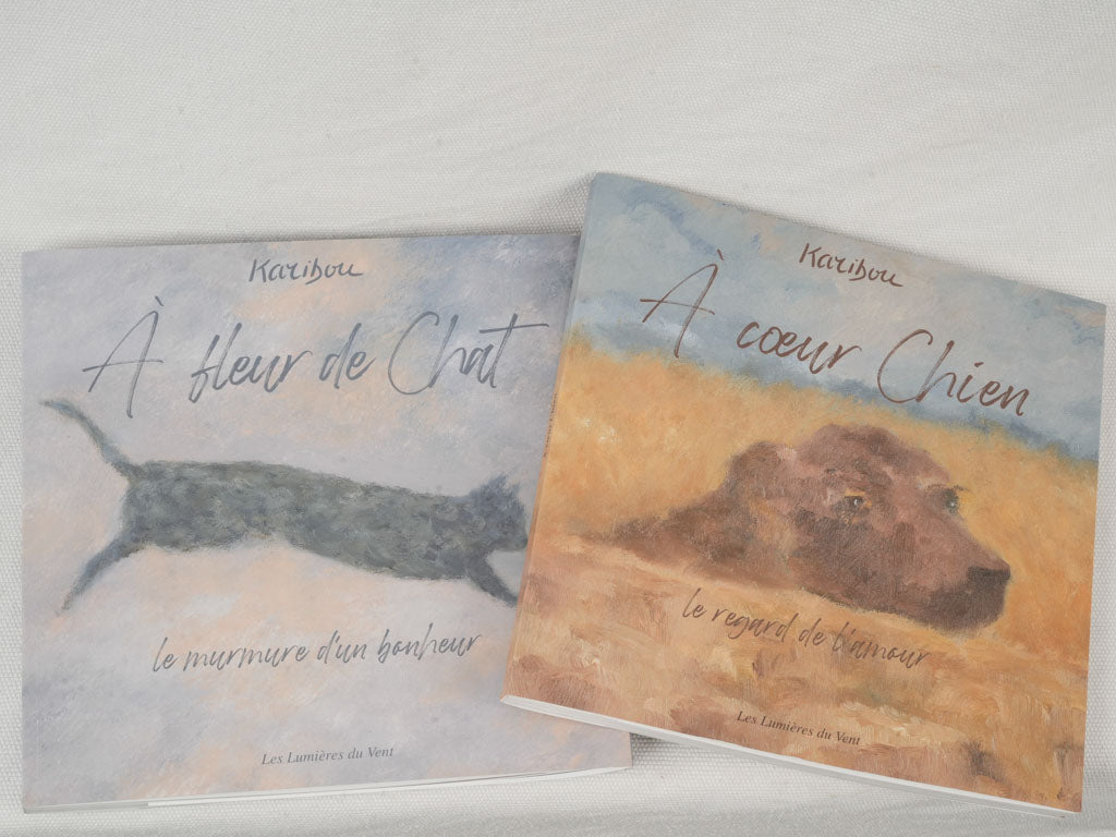 Set of 2 Books By Karibou - A Fleur de Chat and A Coeur Chien