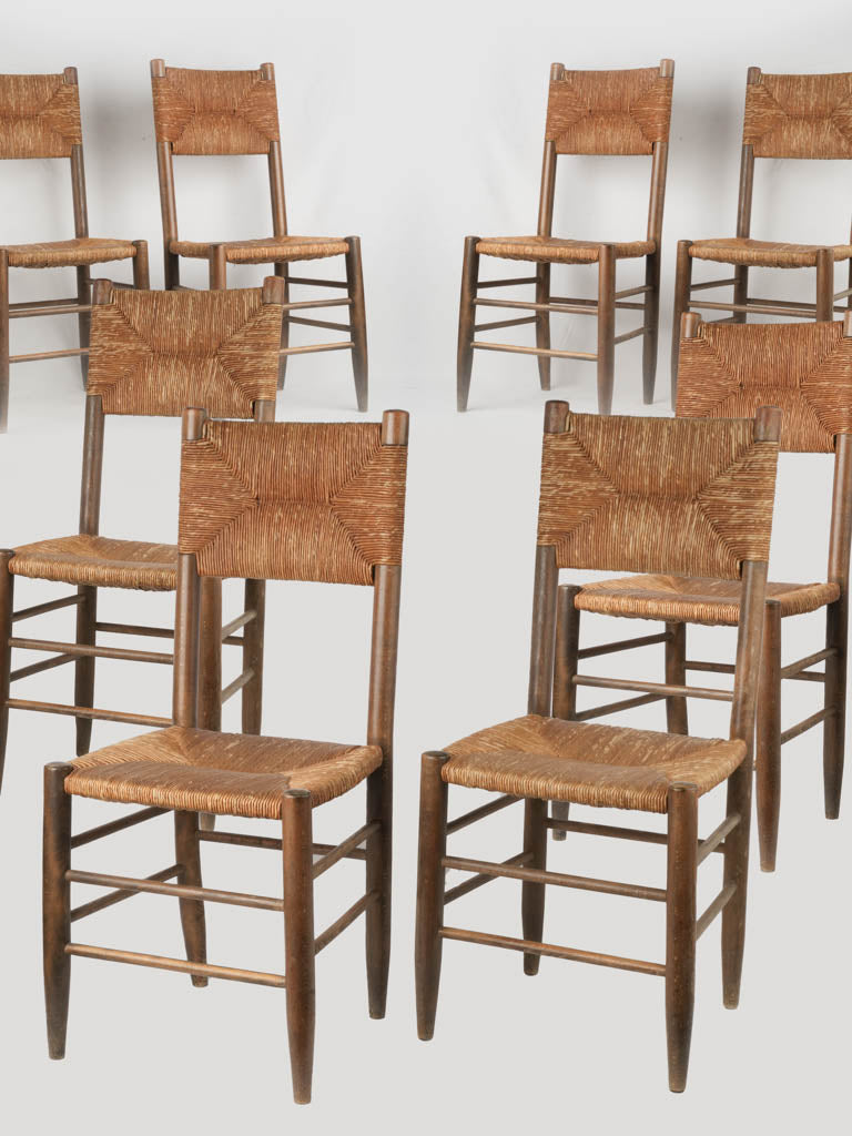 Rustic vintage wooden dining chairs