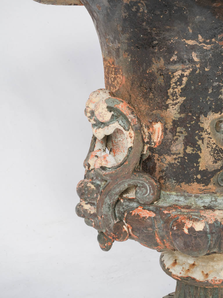 Beautifully patinaed foliage urns