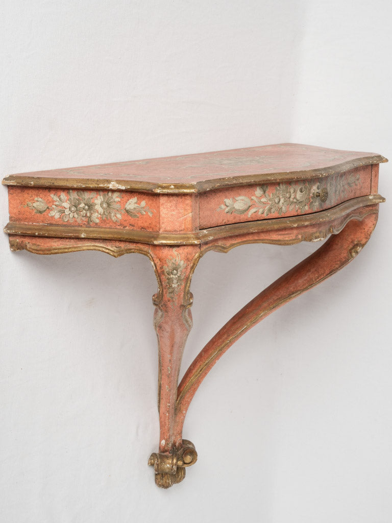Vintage red Italian floating console