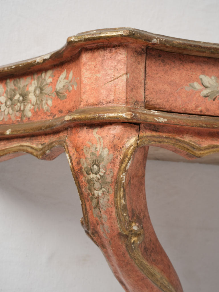 Antique red patina wall-mounted console