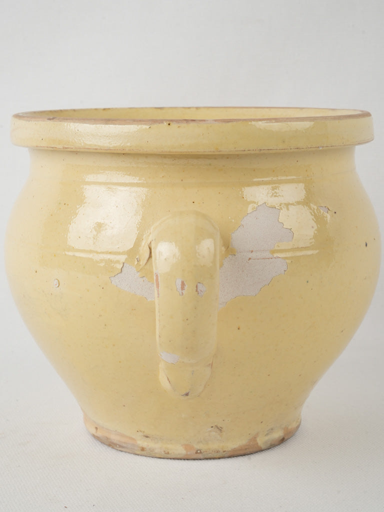 Charming pale yellow glazed chamber pot