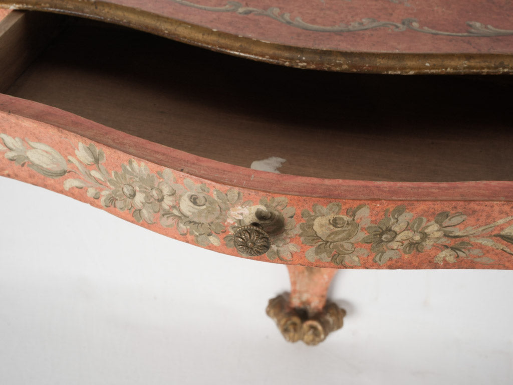 Hand-painted floral Italian wall console