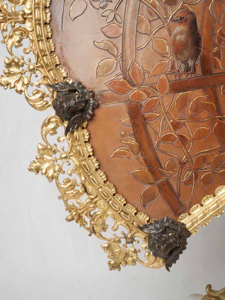 Opulent rococo cherubic fireplace screen