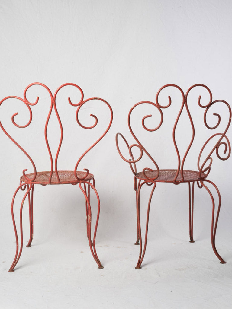Handcrafted iron terrace armchairs