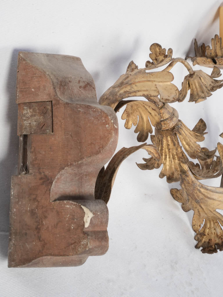 Dramatic carved wood corner lamp